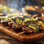 Grilled Portobello and Zucchini Skewers