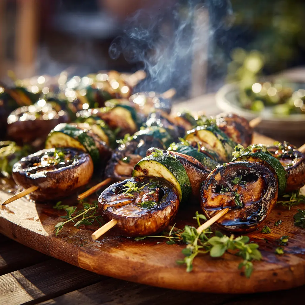 Grilled Portobello and Zucchini Skewers1 1