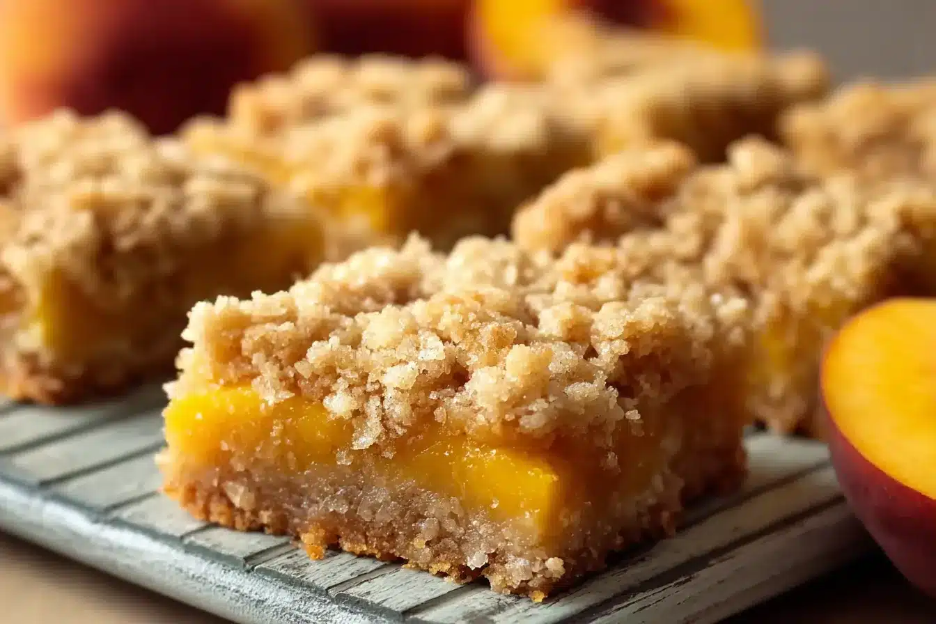 Peach crumble bars